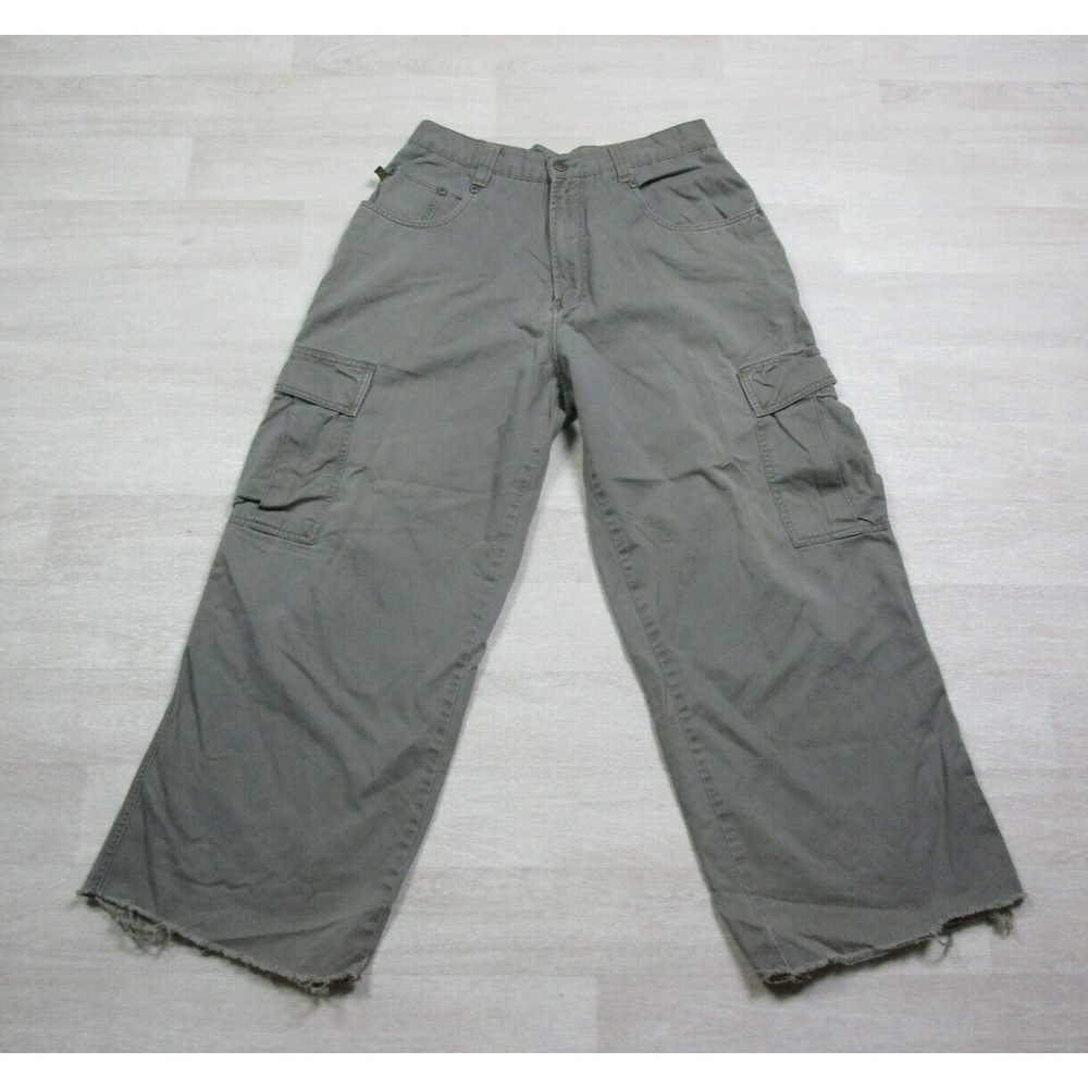 Vintage Kikwear Army JNCO Style Wide‎ Leg Cargo Pants Olive Green Size 31 Skater